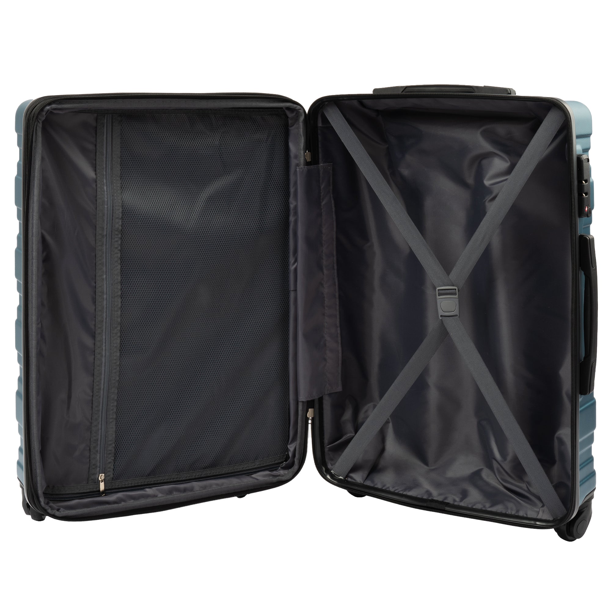 Ensemble de 3 valises rigides à roulettes avec serrure TSA, légères, 50,8 cm, 61 cm, 71 cm, bleu marine + ABS