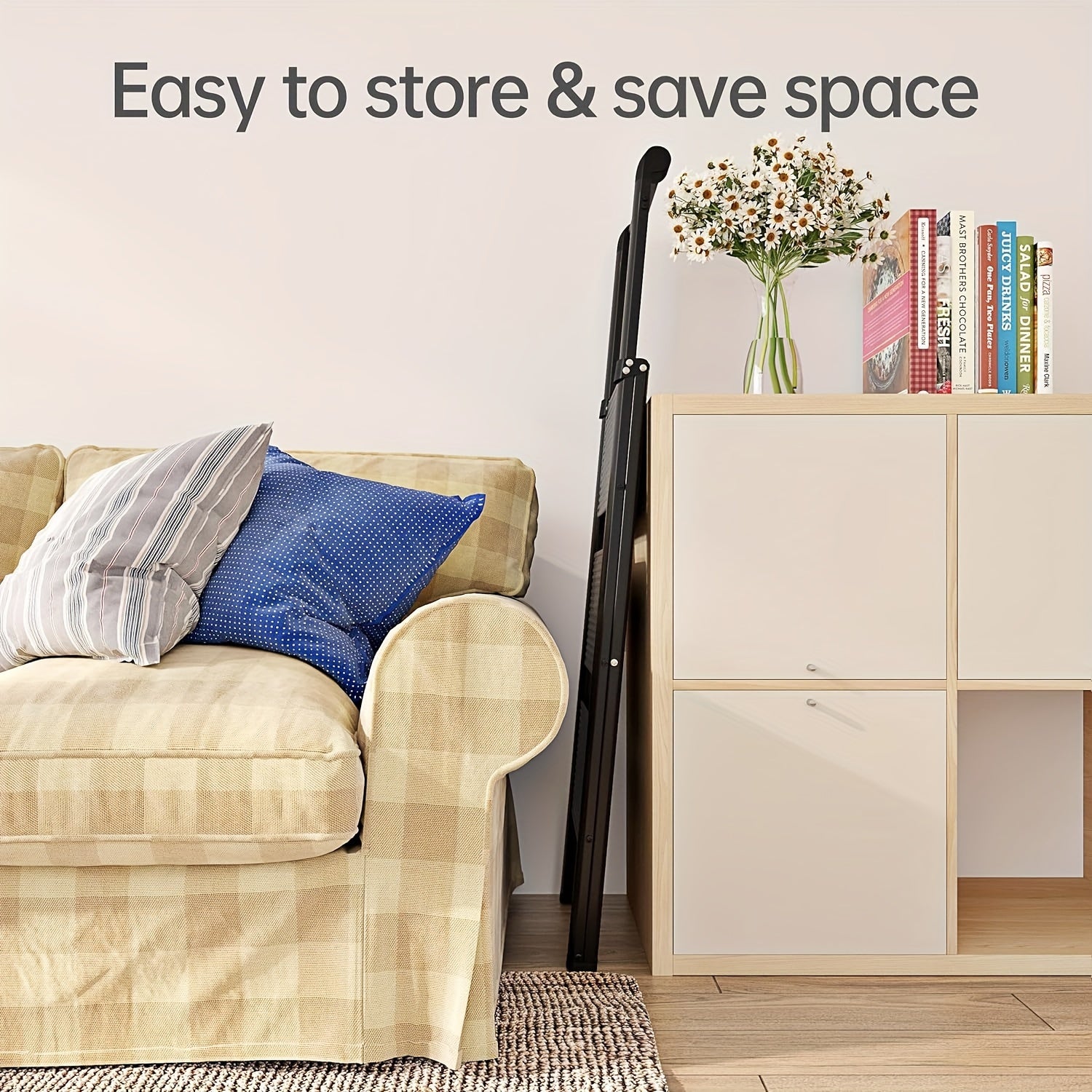 Tabouret pliant à 5 marches avec pédales larges antidérapantes, poignée légère et facile à transporter