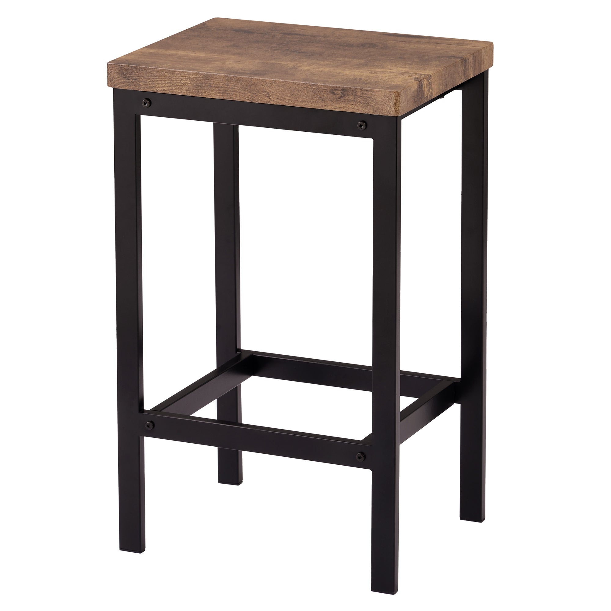 Ensemble de table à manger extra longue à hauteur de comptoir TOPMAX avec 3 tabourets, ensemble de cuisine de pub, table d'appoint avec repose-pieds, marron