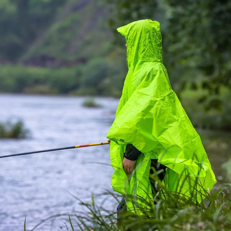 Poncho de pluie imperméable 3 en 1 pour l'extérieur : moto, camping, randonnée et voyage