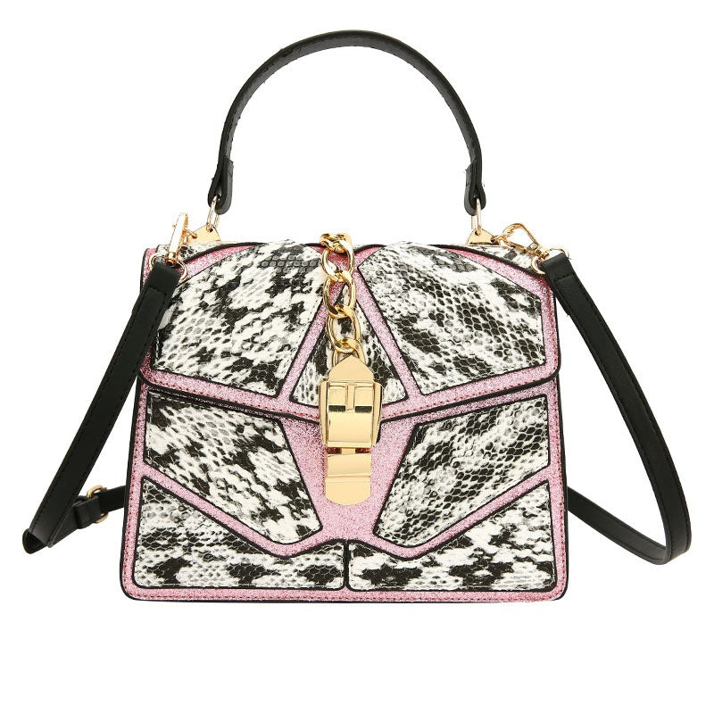 Petit sac carré à bandoulière, polyvalent pour femme, à blocage de couleur
