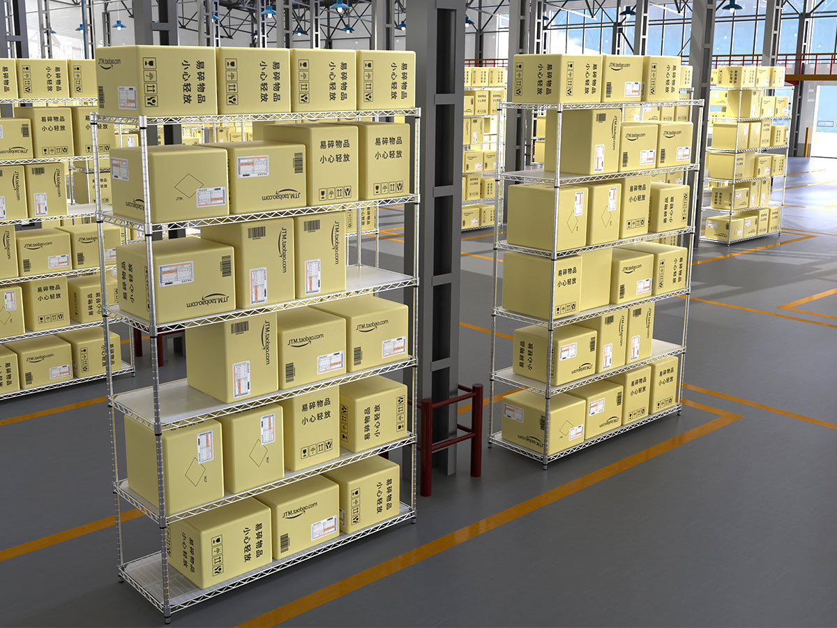 Étagère métallique à 6 niveaux, capacité de charge de 6 000 lb, réglable en hauteur, avec roulettes, conforme à la norme NSF