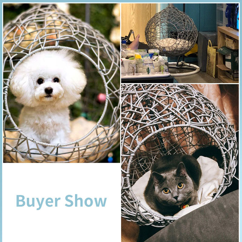 Panier pour animaux de compagnie, hamac pour chat rouge, chaise en rotin, lit universel pour chat, toutes saisons, petit chien, balançoire, nid pour chat, cadre d'escalade