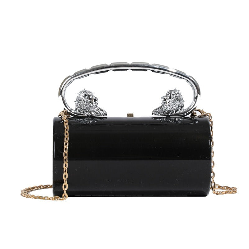 Sac à main tendance pour femme, sac polyvalent en acrylique de couleur unie, sac à bandoulière avec chaîne