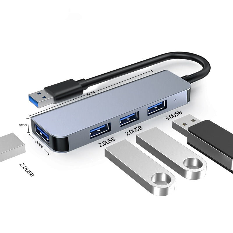 HUB répartiteur type-c, hub d'extension quatre en un, hub USB 3.0 haute vitesse, station d'accueil d'extension pour ordinateur portable