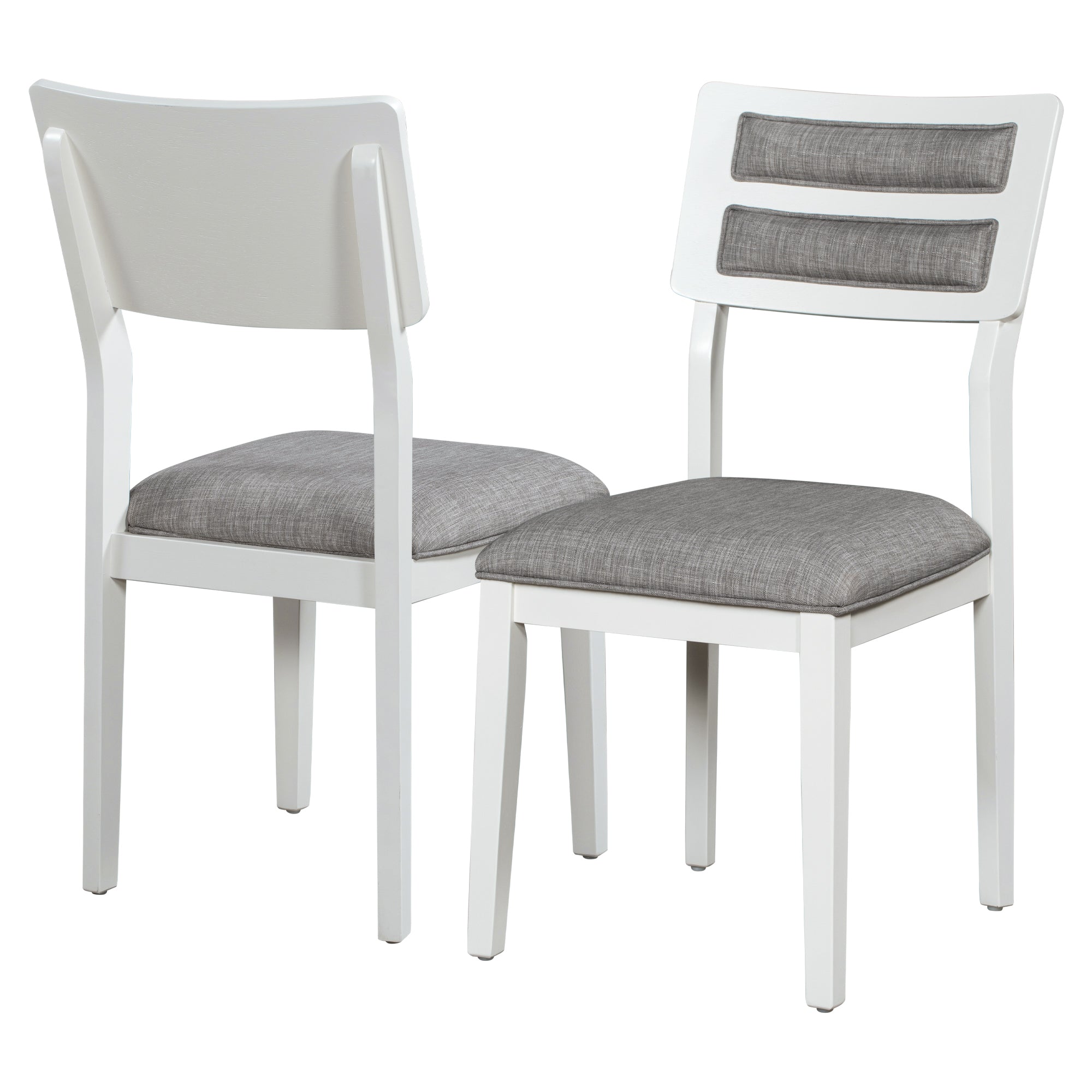 Ensemble de salle à manger TREXM de style classique et traditionnel, 6 pièces, comprenant une table à manger, 4 chaises rembourrées et un banc (blanc et gris)