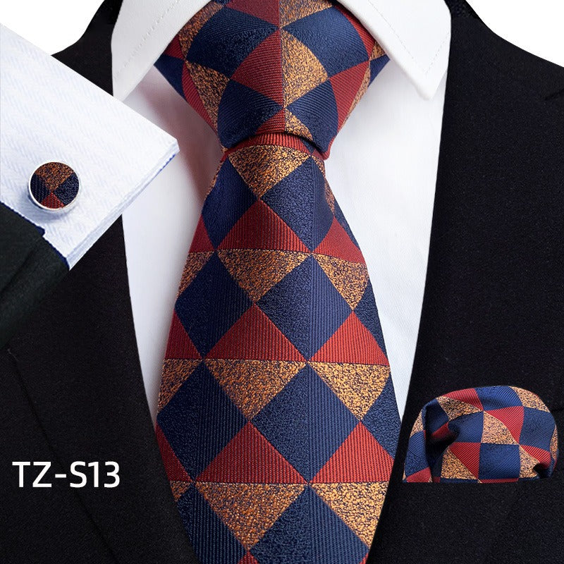 Ensemble trois pièces pour homme, cravate, poche, serviette, manchette, motif cachemire, taille et fleur