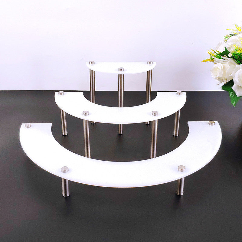 3 Layers Of Acrylic Cake Display Stand Cosmetics Round Dessert Display Stand Cake Stand