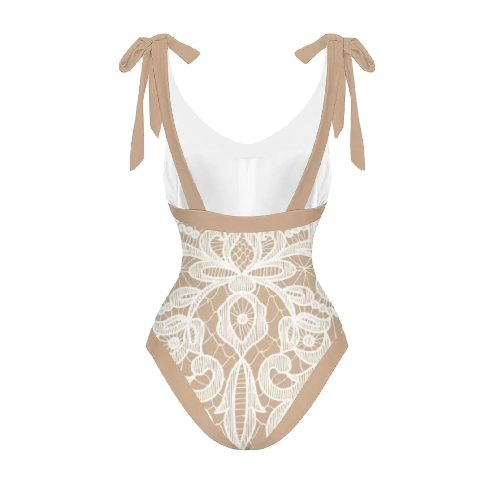 V-neck one-piece swimsuit women's bikini wrap skirt set beach skirt with drawstring exposed