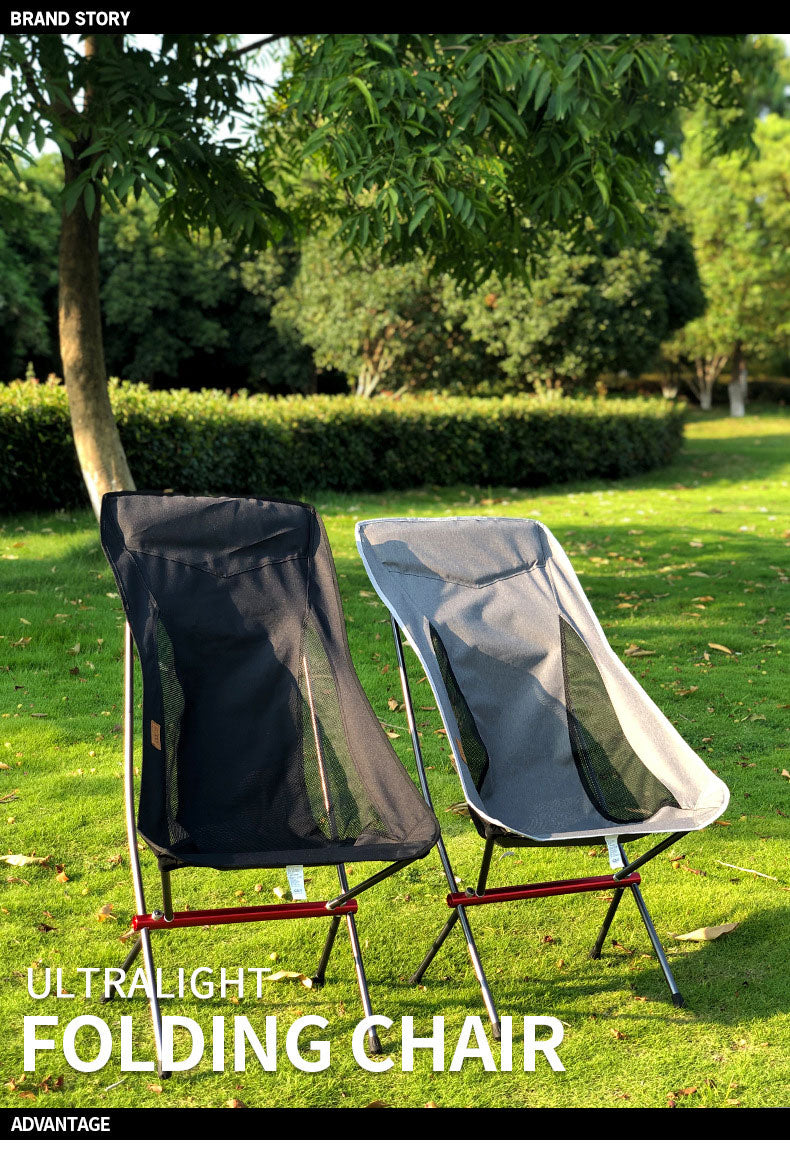 Chaise pliante d'extérieur rehaussée, chaise de lune portable, chaise de camping, de pêche, de loisirs, de plage, chaise arrière