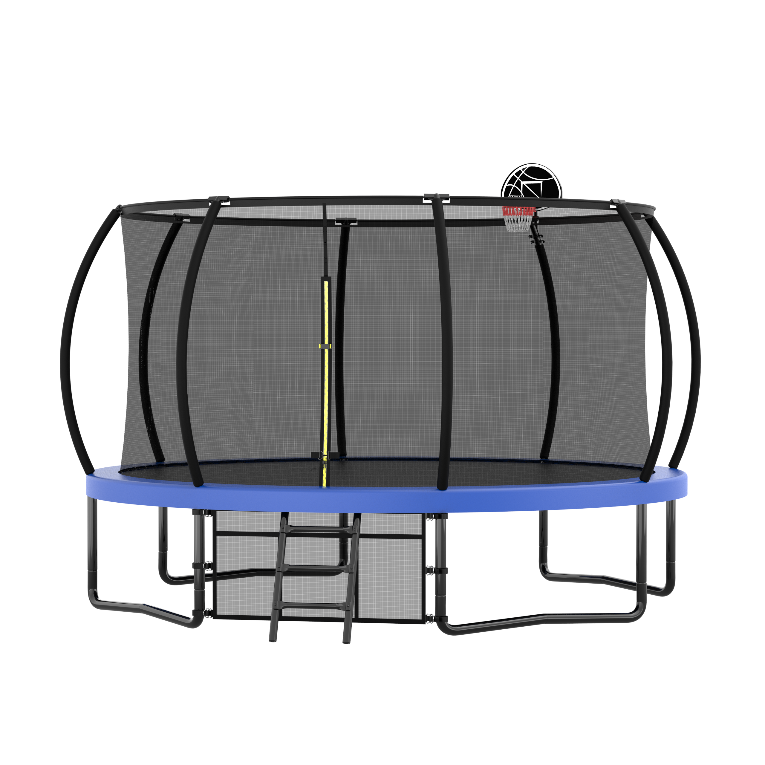 Trampoline de divertissement de 14 pieds avec clôture - échelle et revêtement antirouille, trampoline d'extérieur pour enfants approuvé ASTM
