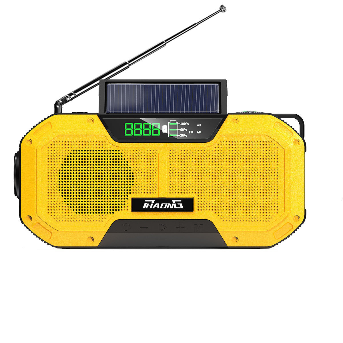 Radio d'urgence extérieure, haut-parleur Bluetooth, lampe de poche solaire, charge mobile, 5 000 mAh, grande capacité