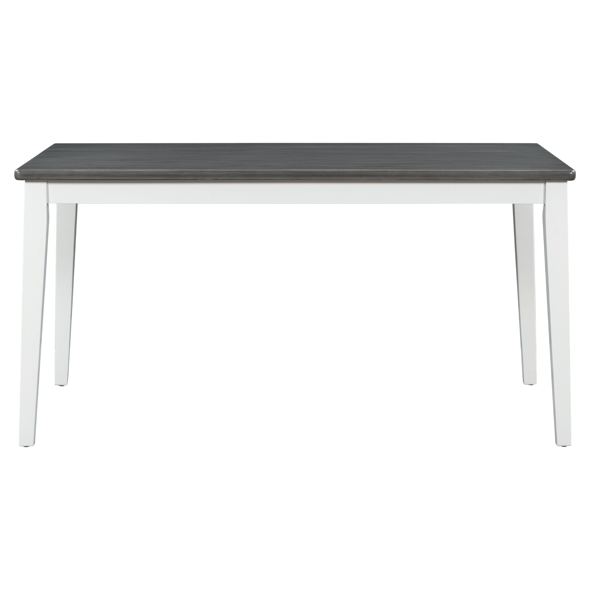 Ensemble de salle à manger TREXM de style classique et traditionnel, 6 pièces, comprenant une table à manger, 4 chaises rembourrées et un banc (blanc et gris)