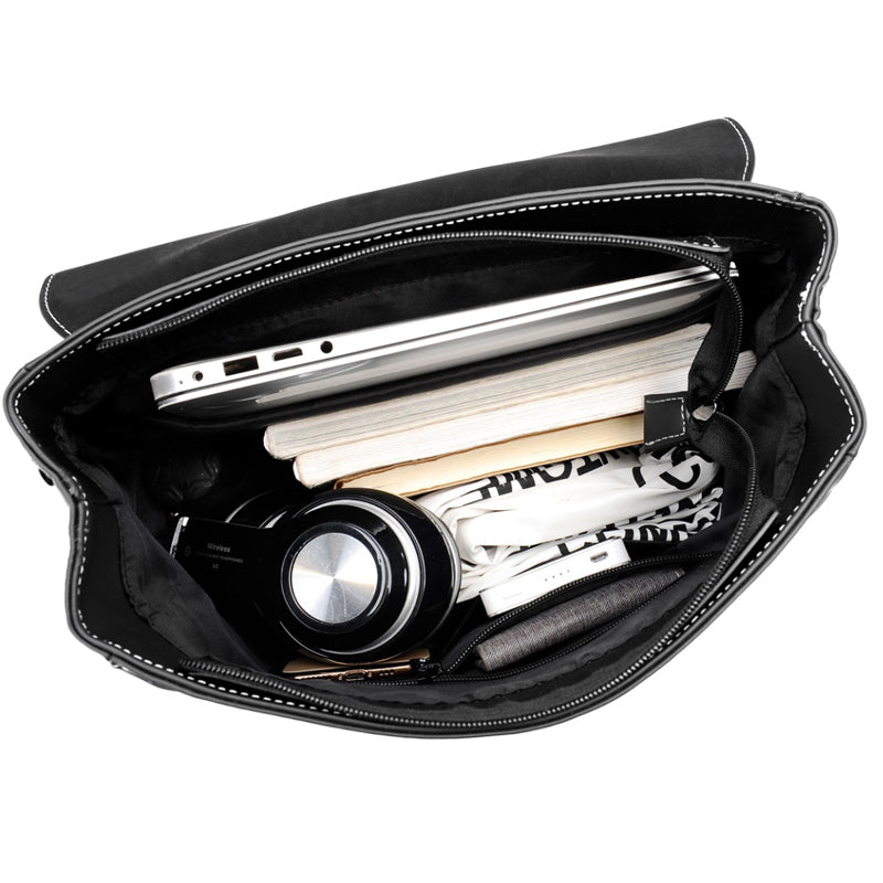 Sac à dos pour homme en cuir PU, sac à dos d'ordinateur grande capacité