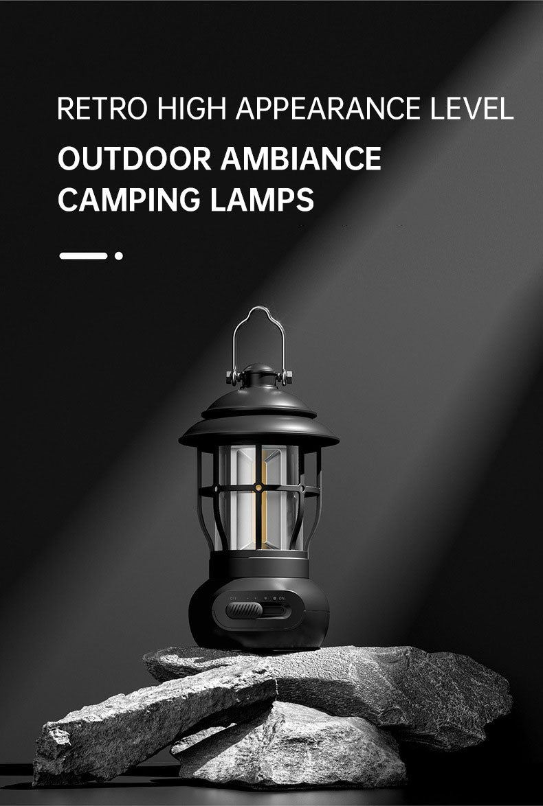 Camping Ligjt Outdoor Ambience Lighting Camping Light Vintage Horse Light Gift USB Charging Tent Camp Lamp