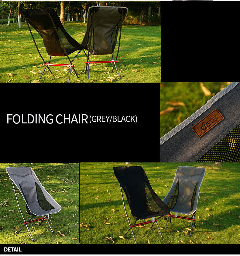 Chaise pliante d'extérieur rehaussée, chaise de lune portable, chaise de camping, de pêche, de loisirs, de plage, chaise arrière