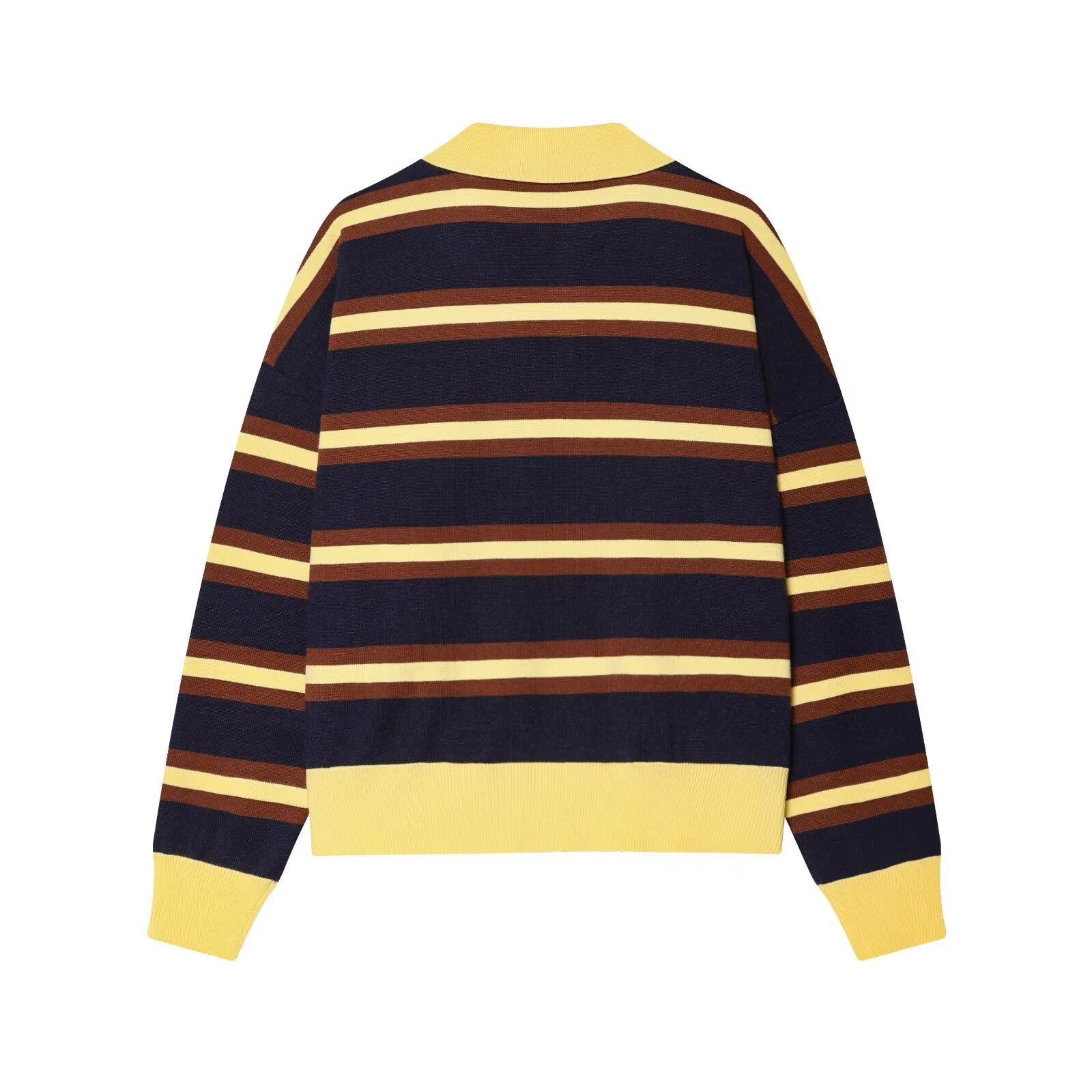 Striped knitted polo shirt