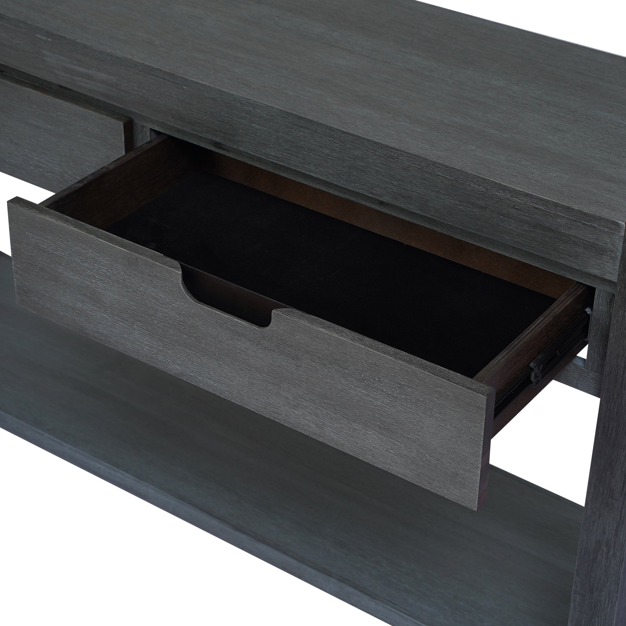 Table console U_STYLE pour entrée, couloir, salon, avec 2 tiroirs et 1 étagère