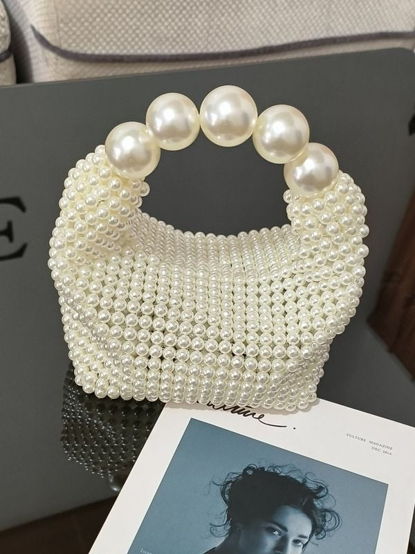 Sac de dîner tissé à la main, sac perlé, grand sac perlé, nouveau sac à main d'été de célébrité Internet