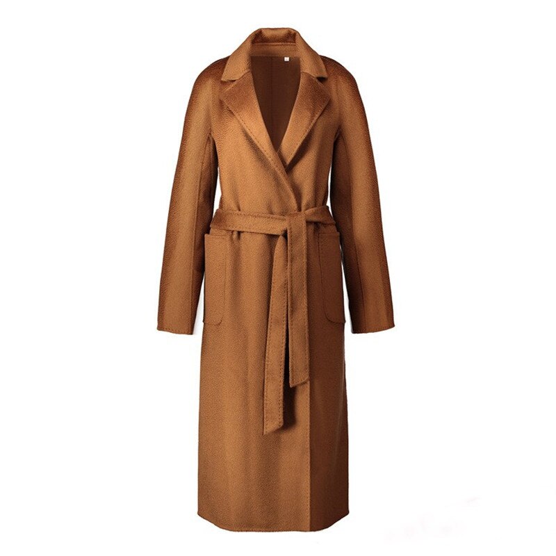 Manteau en laine et cachemire pour femme, nouveau style automne et hiver, fait à la main, tissu double face ondulé