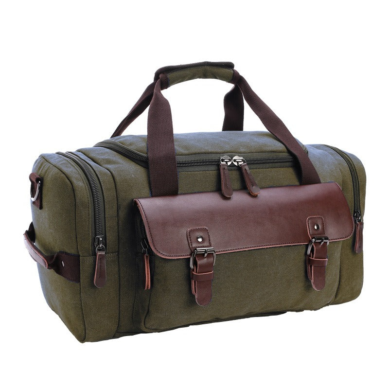 Sac fourre-tout décontracté vintage de grande capacité, sac de voyage en cuir synthétique et toile