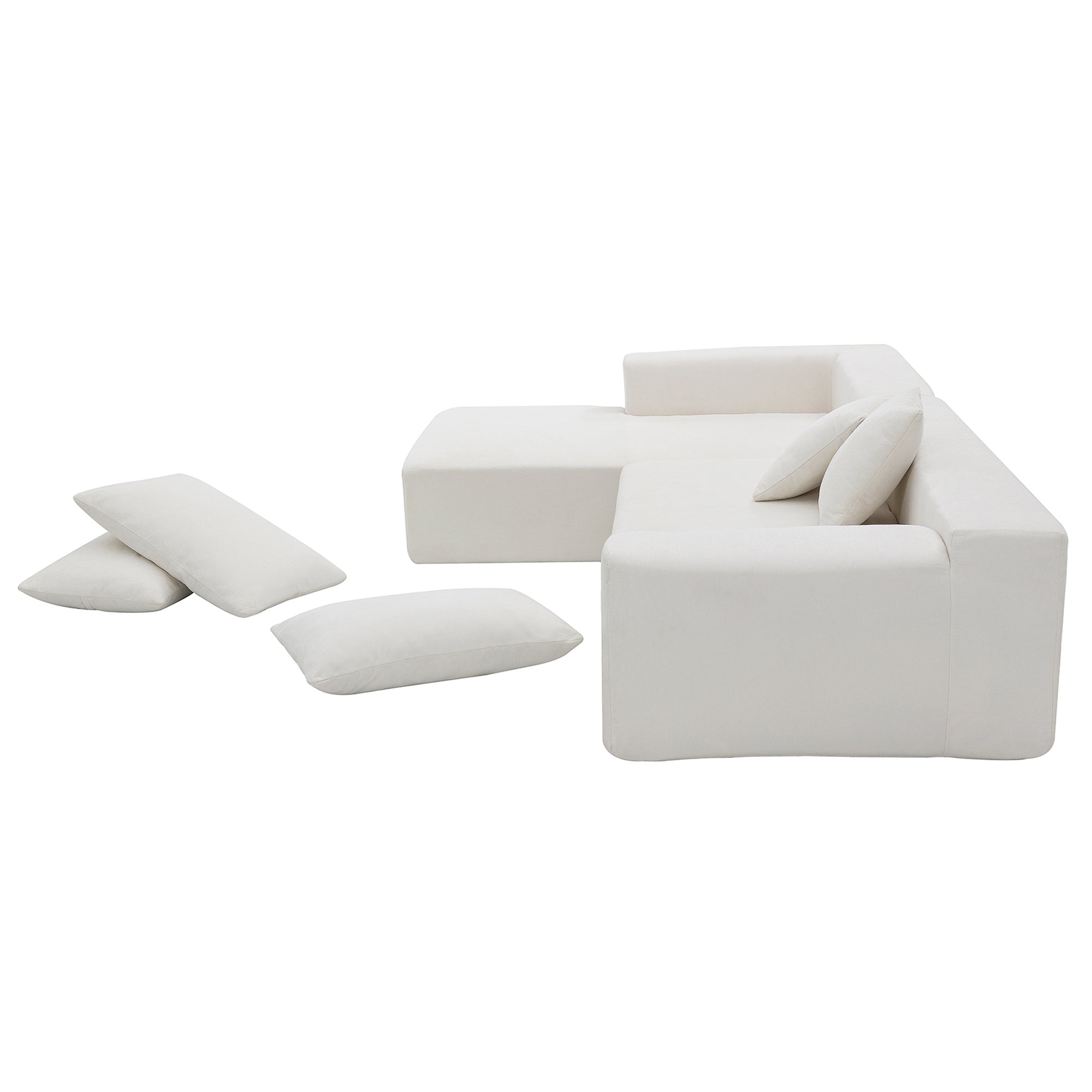 Ensemble de canapés de salon modulaires 109 x 68 pouces, style minimaliste moderne, blanc