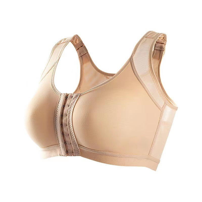 Nouveau soutien-gorge de fitness grande taille sans coussinets de poitrine, boucle avant pour la respirabilité et le confort, et soutien-gorge de sport sans anneaux en acier