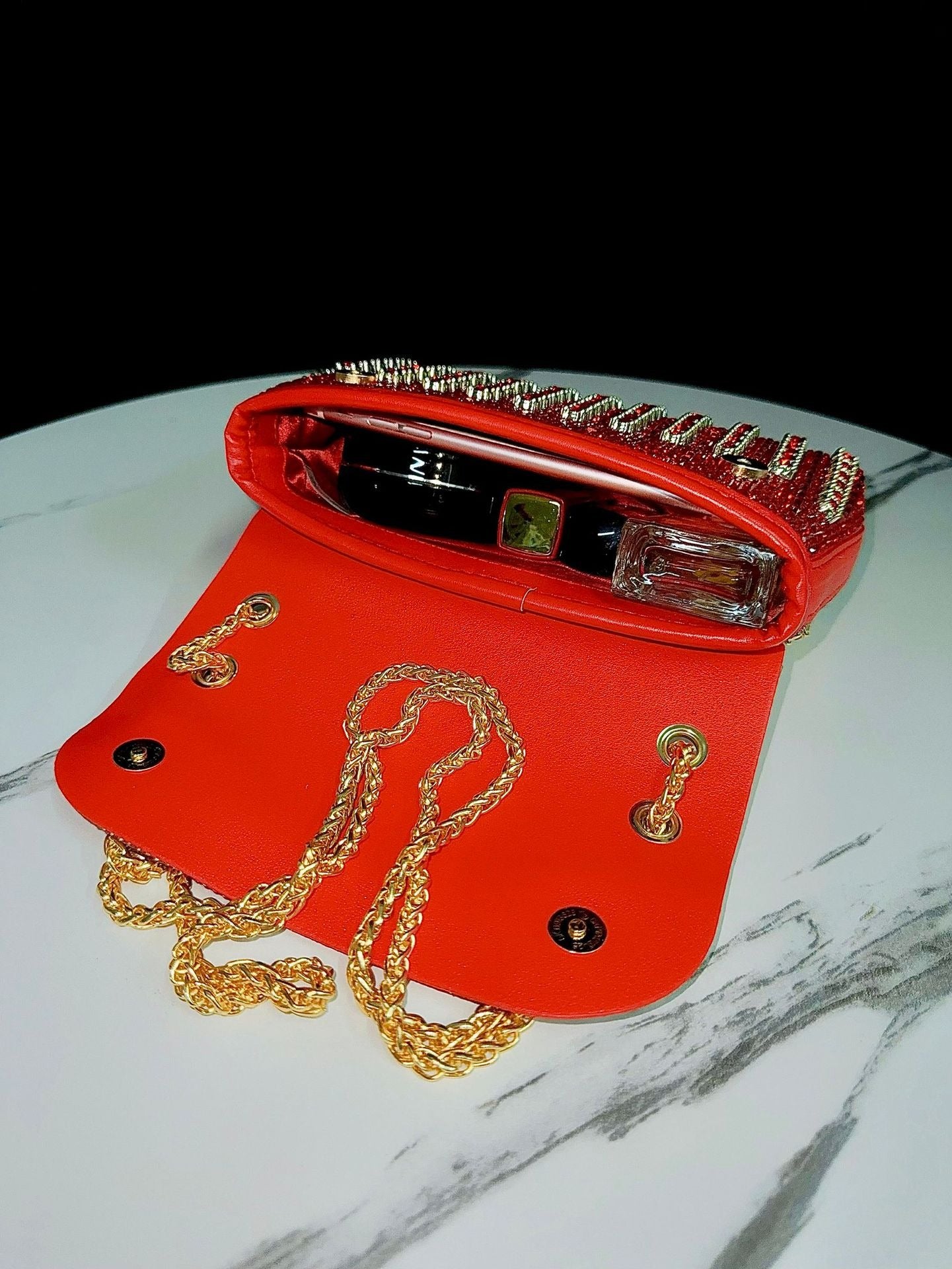 Nouvelle robe de soirée, mondaine, sac à main en strass, sac cheongsam à chaîne sertie de diamants, bandoulière, sac de banquet, sac à main pour femme