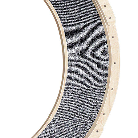 Roue d'exercice pour chats d'intérieur, roue de course pour chats avec tapis, 94 cm, couleur bois naturel
