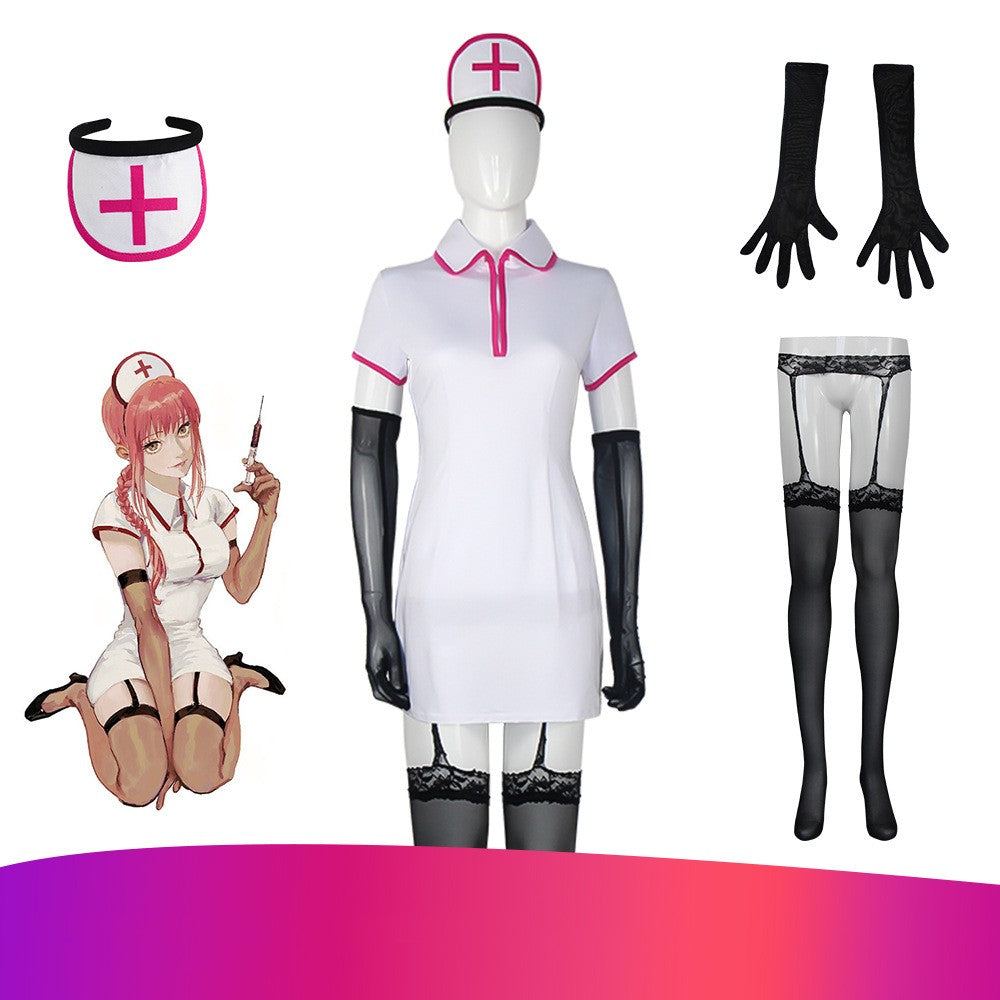 Costume de cosplay de l'homme à la tronçonneuse, uniforme d'infirmière machimapawa, ensemble complet d'uniformes, vêtements pour femmes anime, costume de cosplay