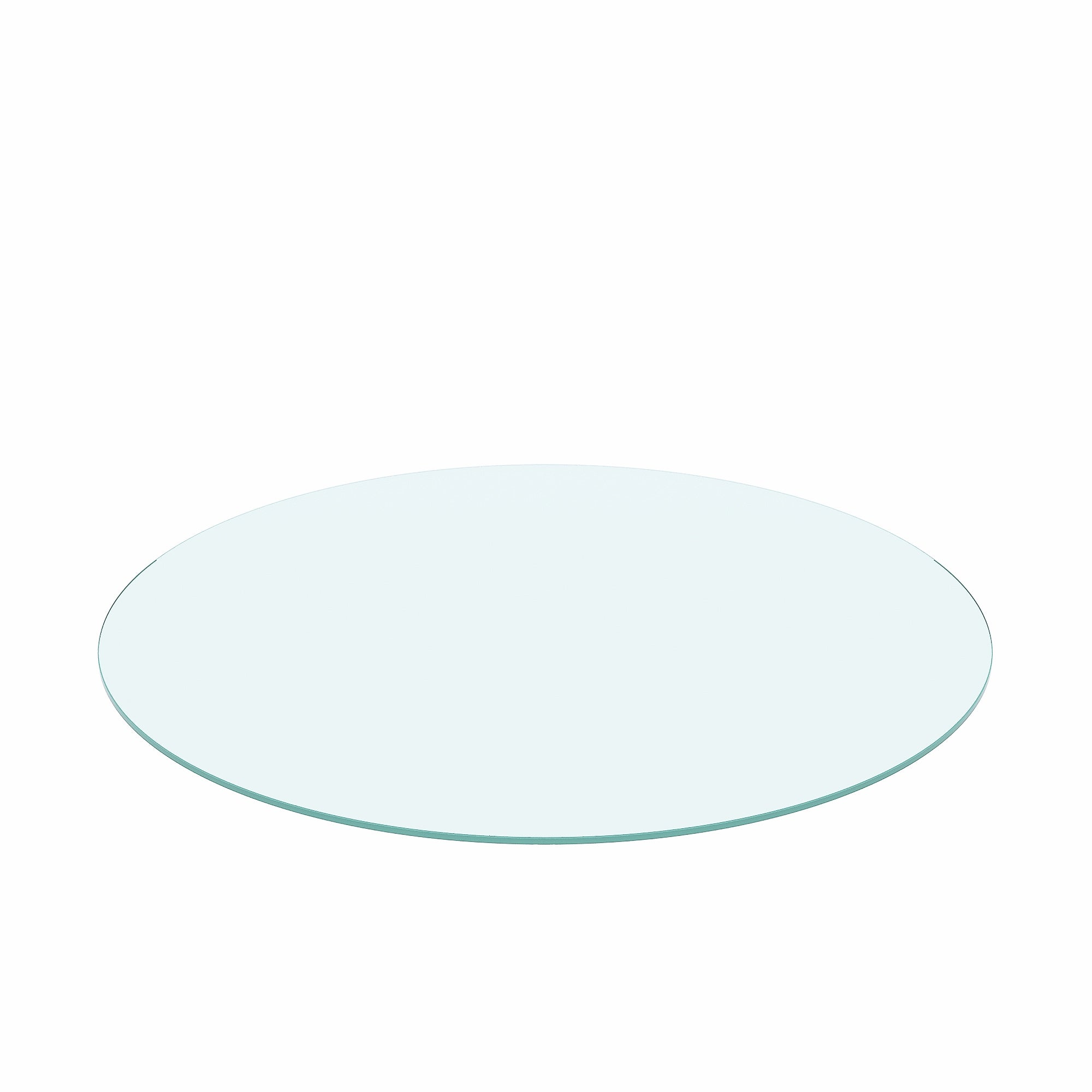 Plateau de table rond en verre trempé transparent de 91 cm (36 po) d'épaisseur, bord plat poli