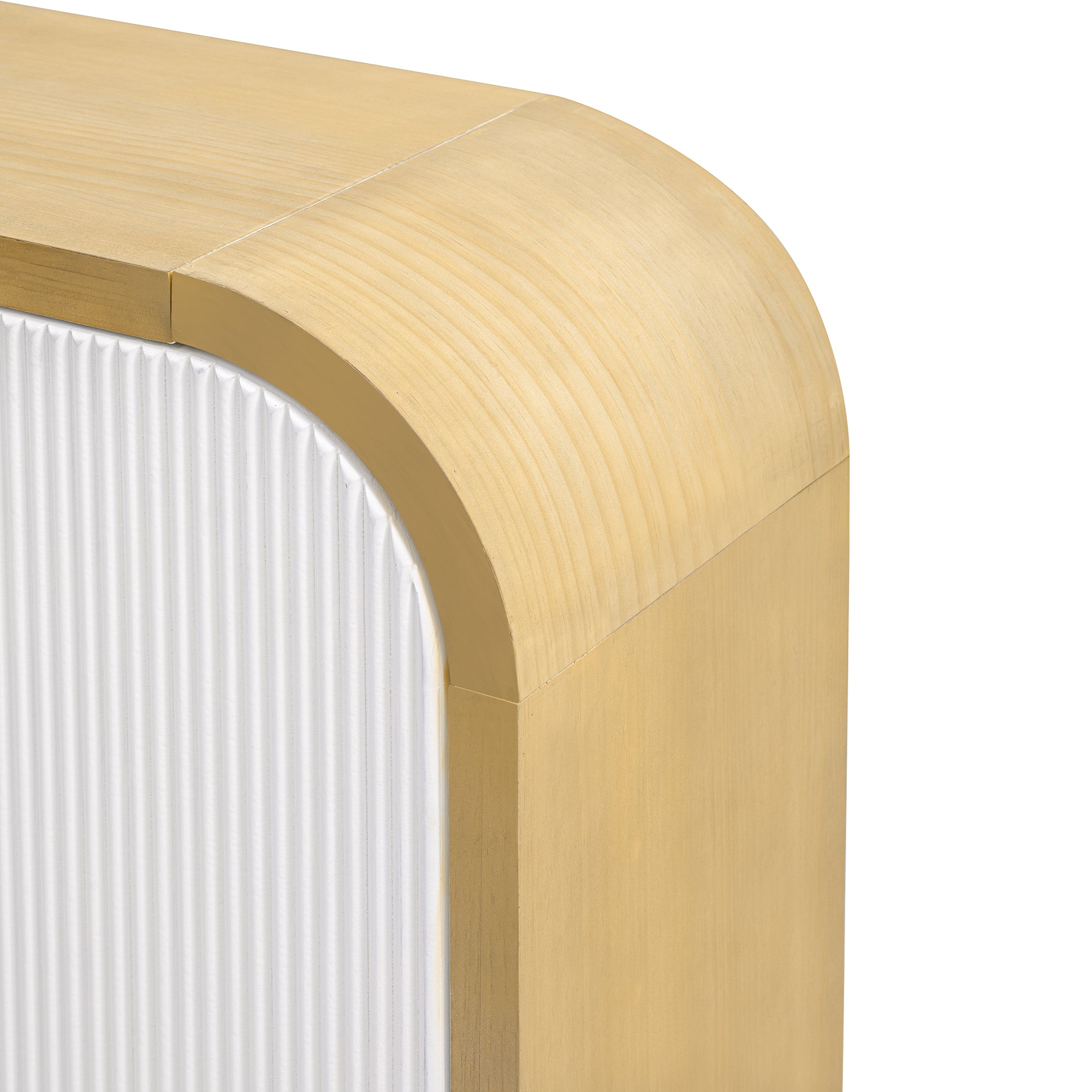 U-STYLE four door curved corner design wavy door panel cabinet with adjustable shelves