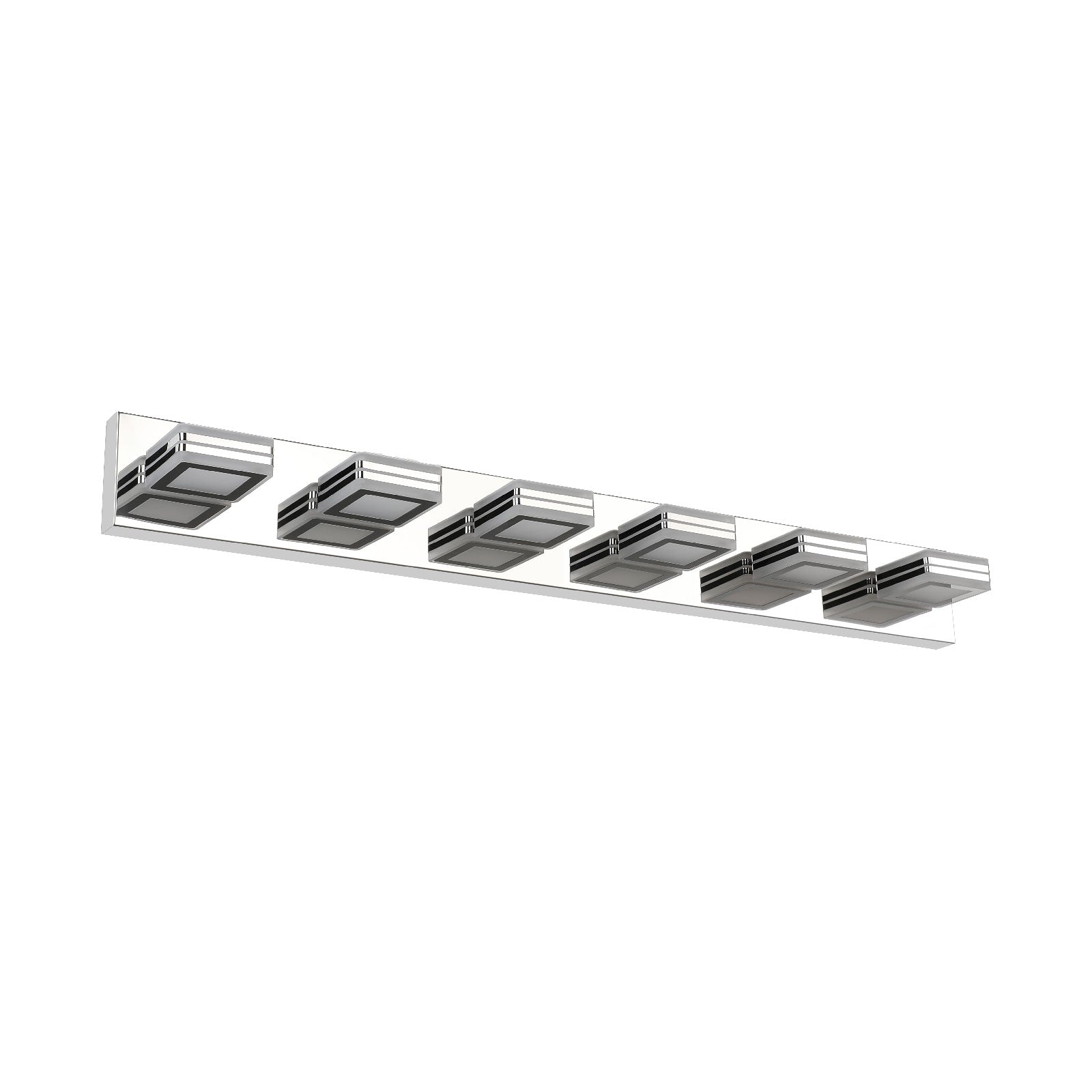 Lampe de maquillage LED moderne chromée, 6 lumières acryliques chromées pour miroir de maquillage