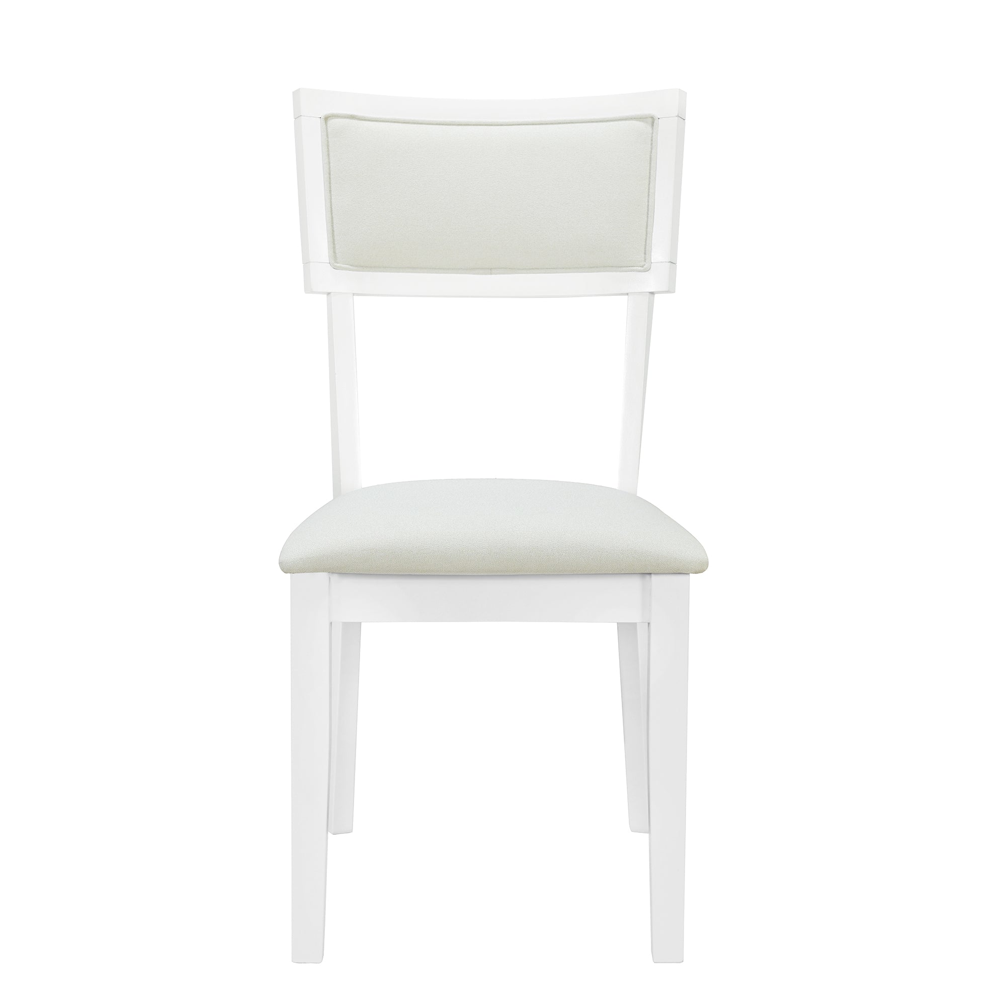 TOPMAX Farmhouse 6-Piece Trestle Dining Table Set with Upholstered Dining Chairs and Bench 59inch, White