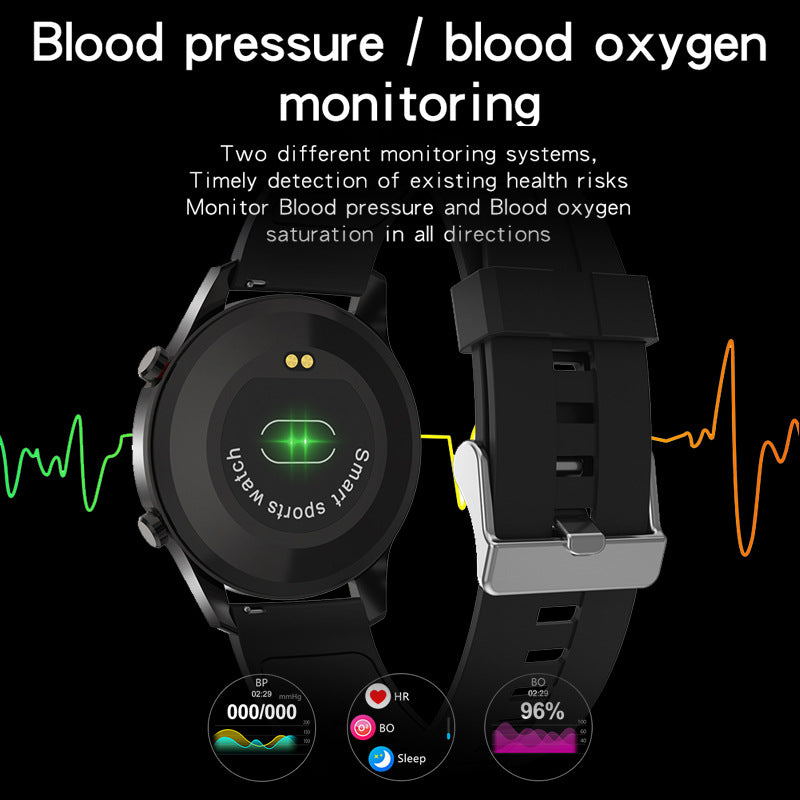 Montre connectée multifonctionnelle avec détection de la fréquence cardiaque, de la pression artérielle et de l'oxygène dans le sang