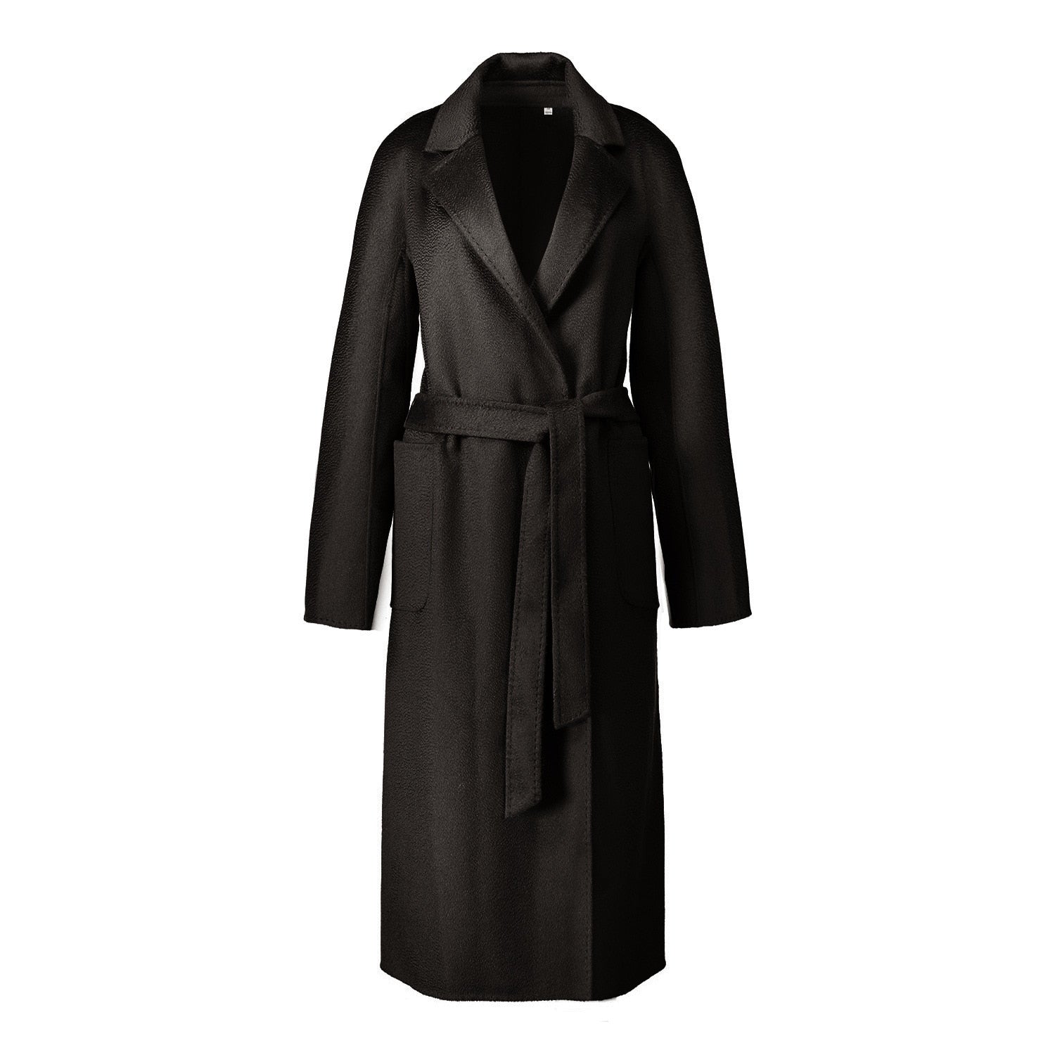 Manteau en laine et cachemire pour femme, nouveau style automne et hiver, fait à la main, tissu double face ondulé