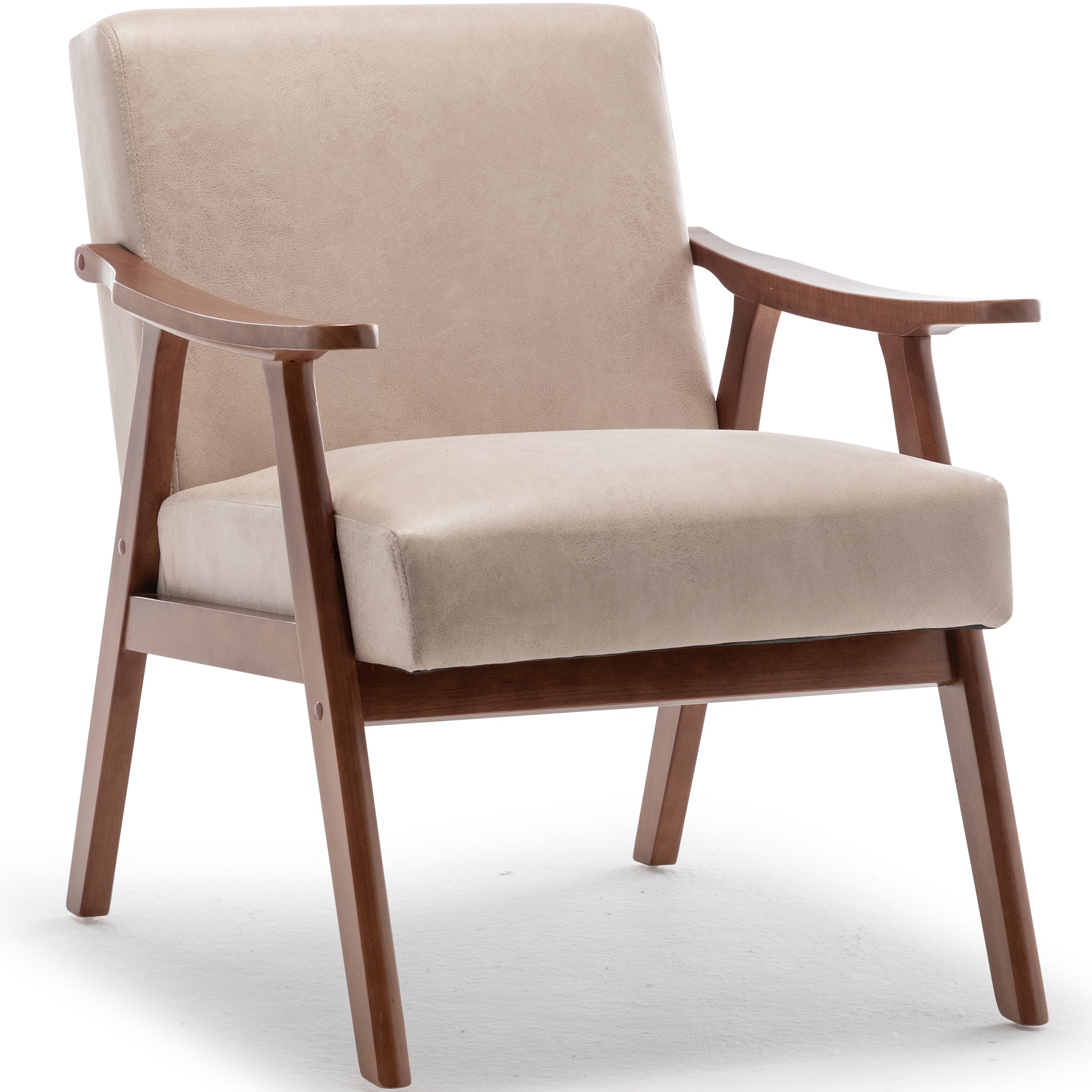 Chaise de salon à cadre en bois massif, chaise d'appoint avec dossier épais, chaise décontractée Indoo