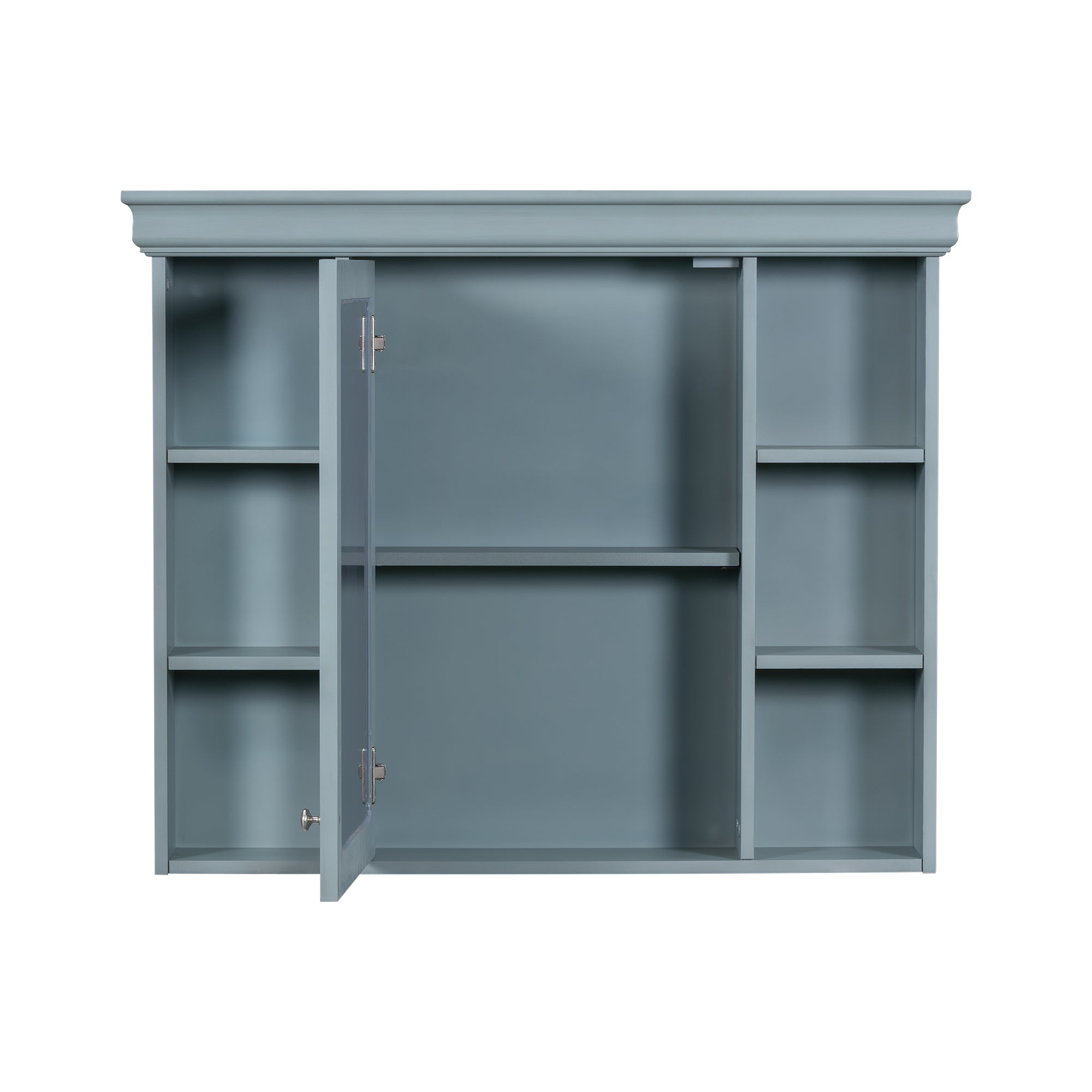Armoire à miroir moderne de 36 pouces avec étagères réglables, 2 portes à fermeture douce et 6 organisateurs de portes d'armoire de rangement à tiroirs