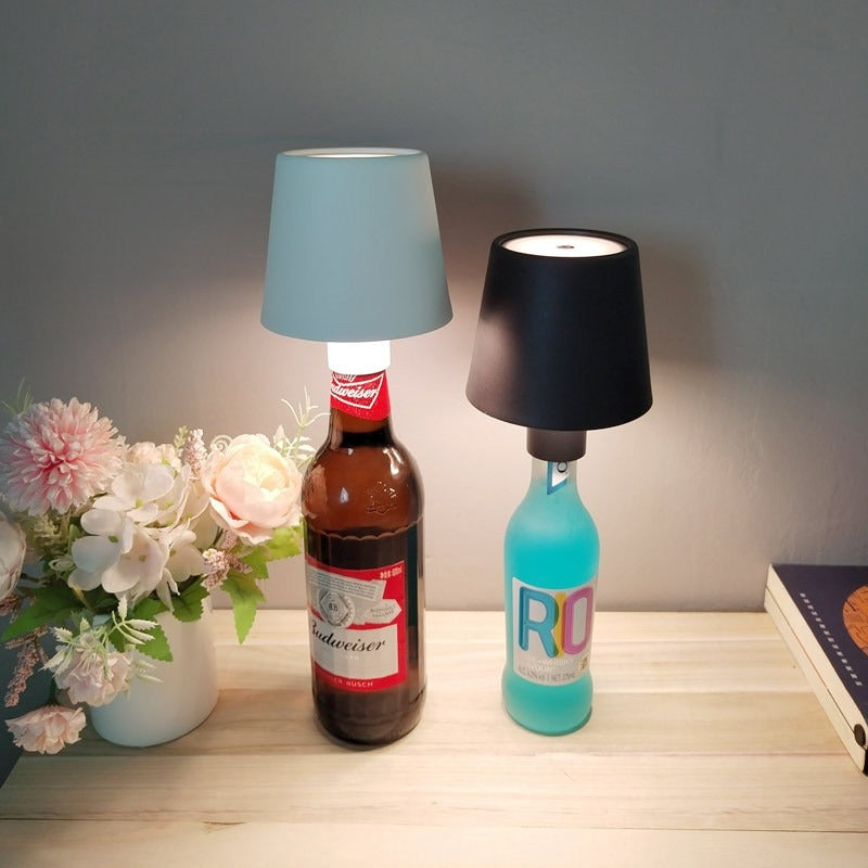 LED Wine Bottle Cordless LED Rechargeable Table Lamp Dimmable Bottle Lamp for Livingroom Bedroom Restaurant Bar