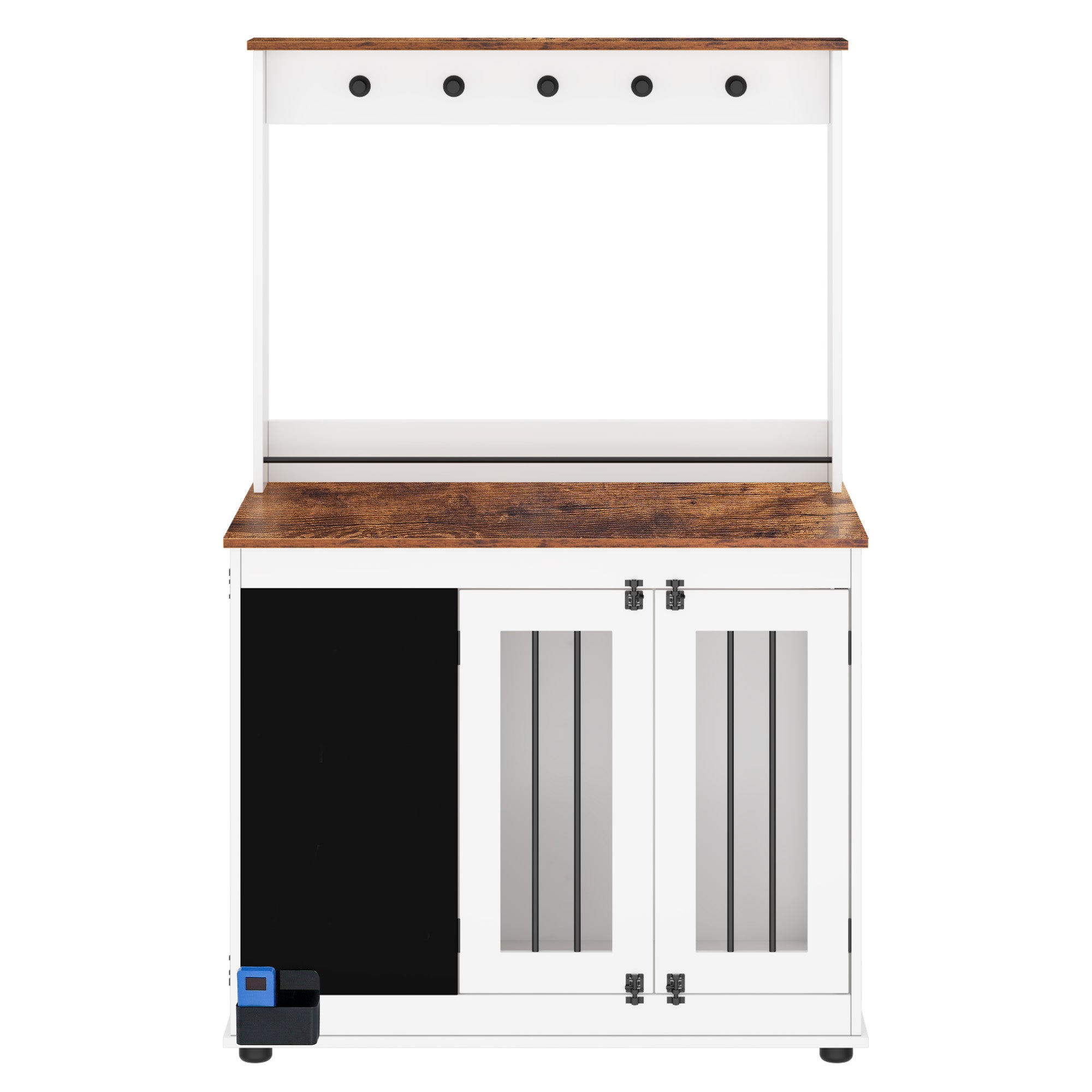 Cage pour chien, cage pour chien Graffiti, chenil avec doubles portes, mobilier d'intérieur de cage, cage pour chien en bois lourd, grand chien, blanc