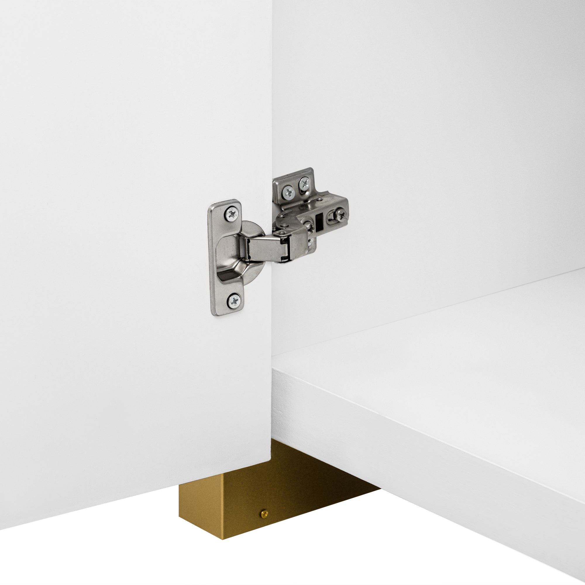 U-STYLE four door curved corner design wavy door panel cabinet with adjustable shelves