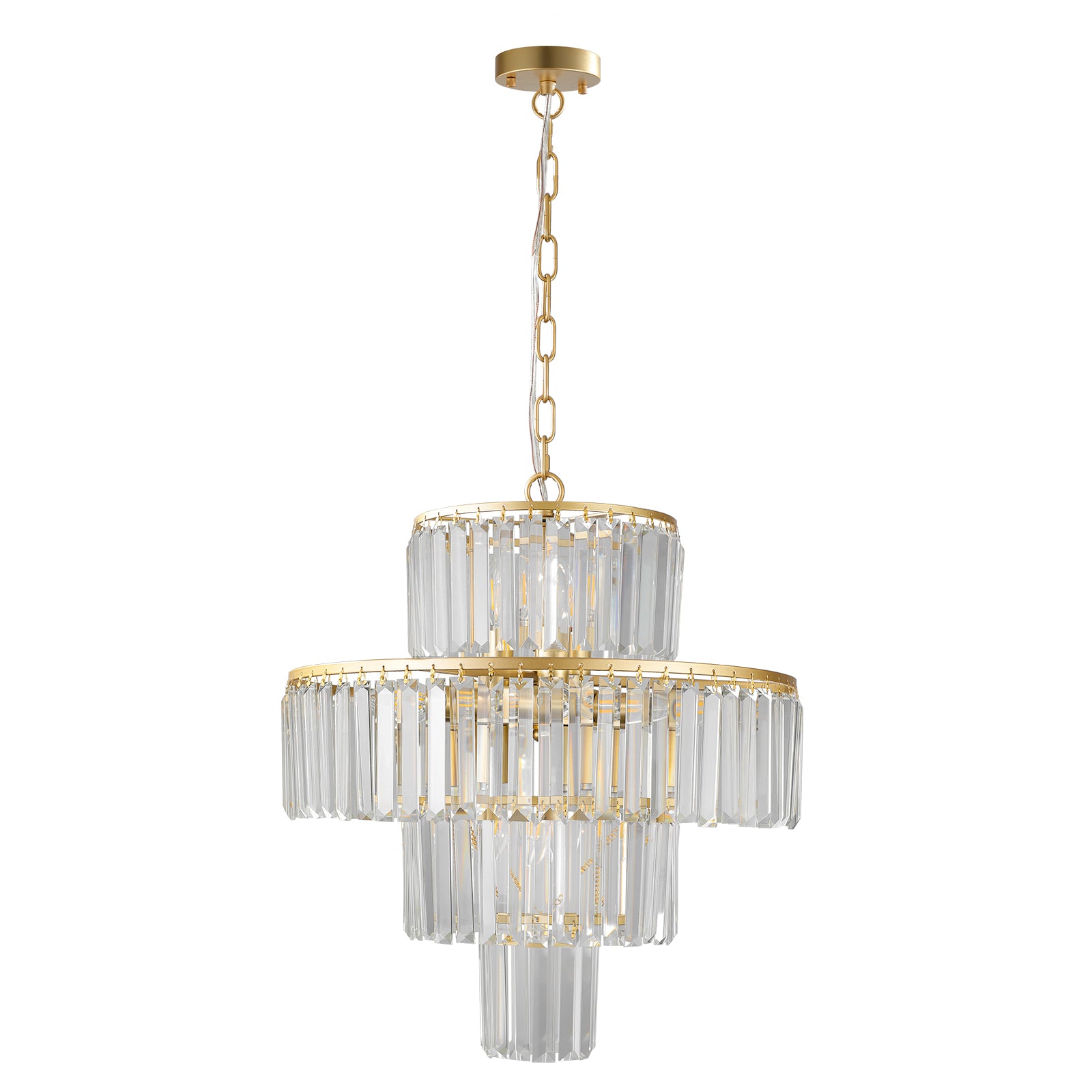 Lustre en cristal de luxe, lustre moderne, luminaire suspendu, diamètre 19,7 pouces