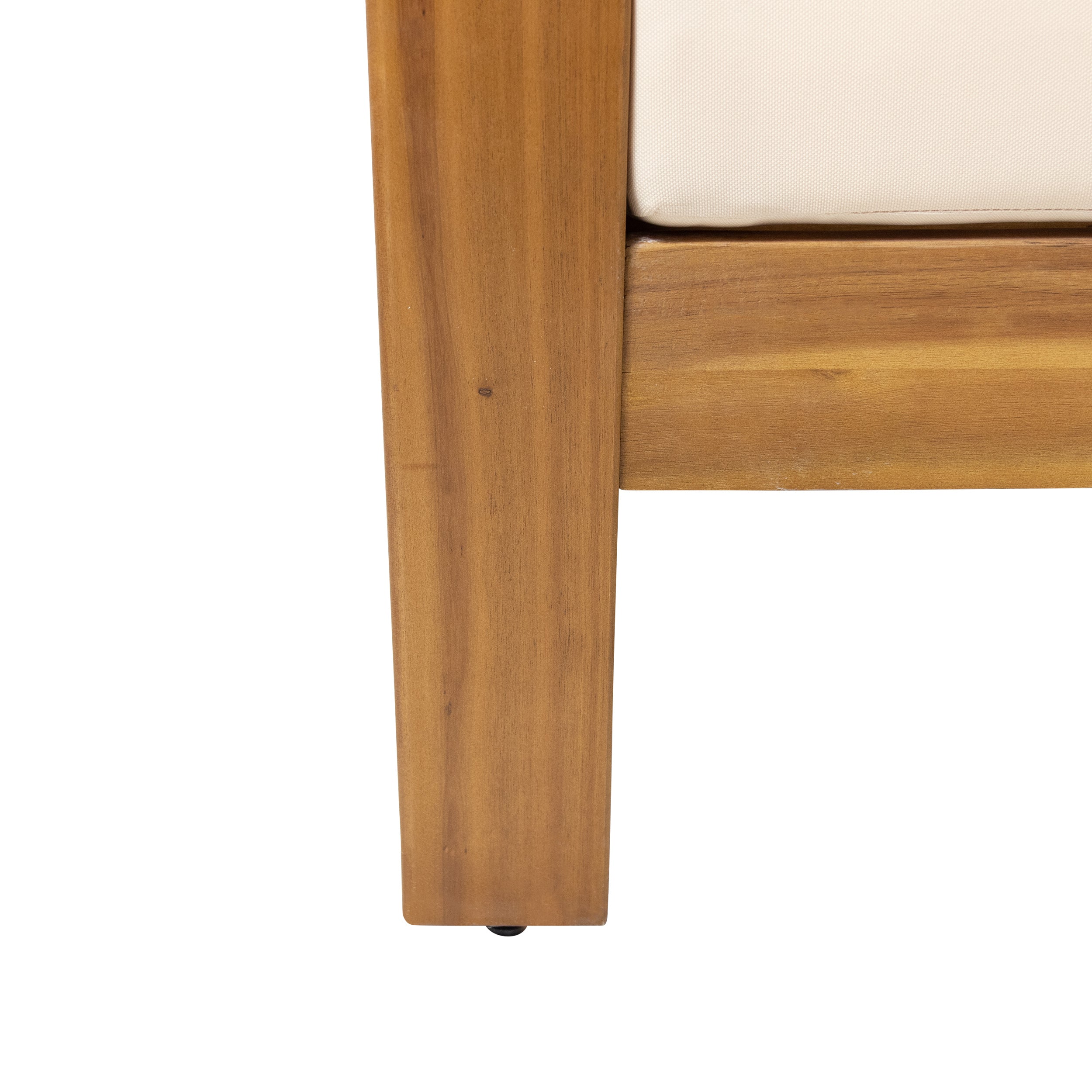 (Lot de 2) Chaises club d'extérieur en bois d'acacia avec coussins, teck + beige, 27,75"P x 32"L x 27,75"H