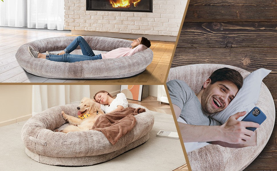 Lit pour chien pour humains Lit portable pour animaux de compagnie Lit géant pour chien Lit humain Lit pour chat Lit pour chien