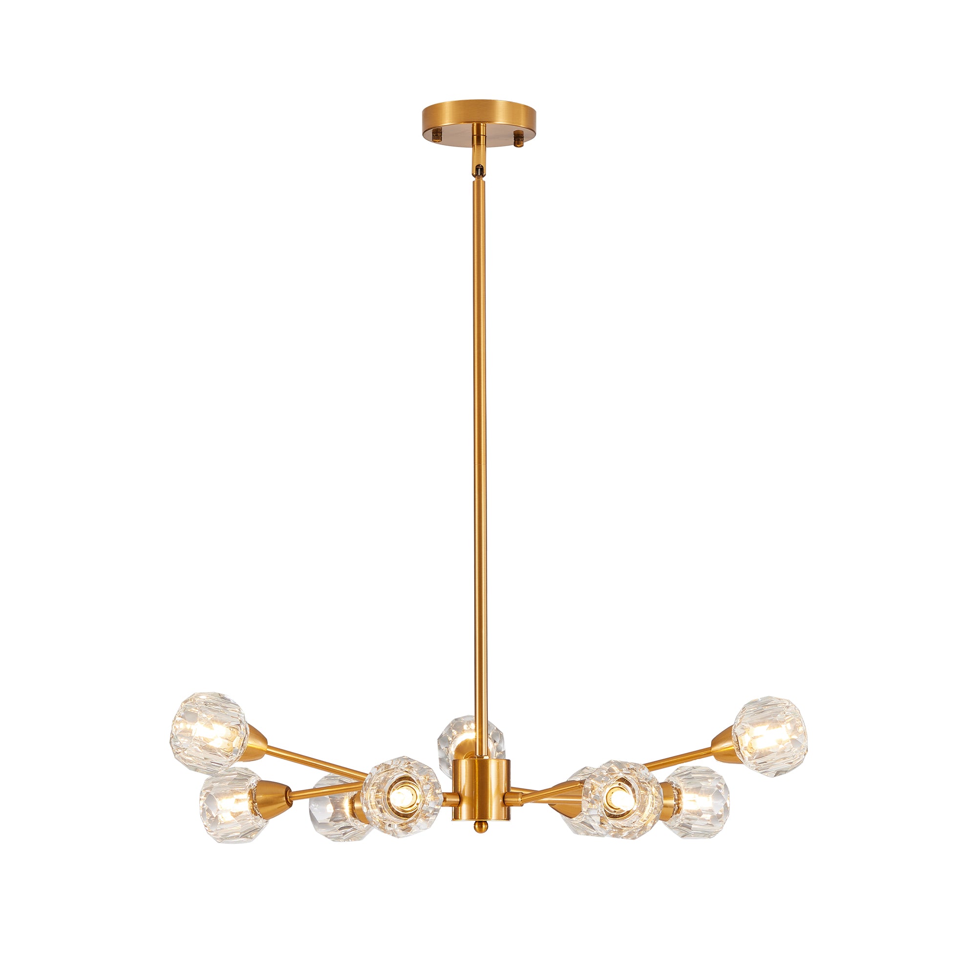 Lustres en cristal modernes, lustre doré à 9 lumières pour salon et chambre (ampoules non incluses)
