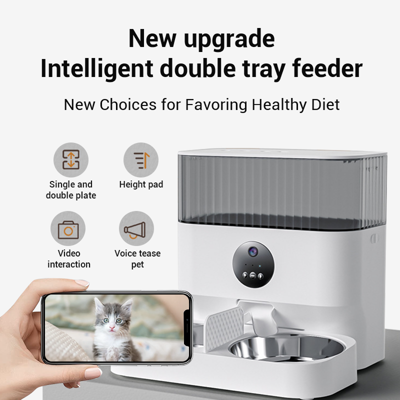Dudu Distributeur automatique de nourriture pour animaux de compagnie, alimentation pour chats et chiens, minuterie d'alimentation automatique pour chats, fournitures pour animaux de compagnie