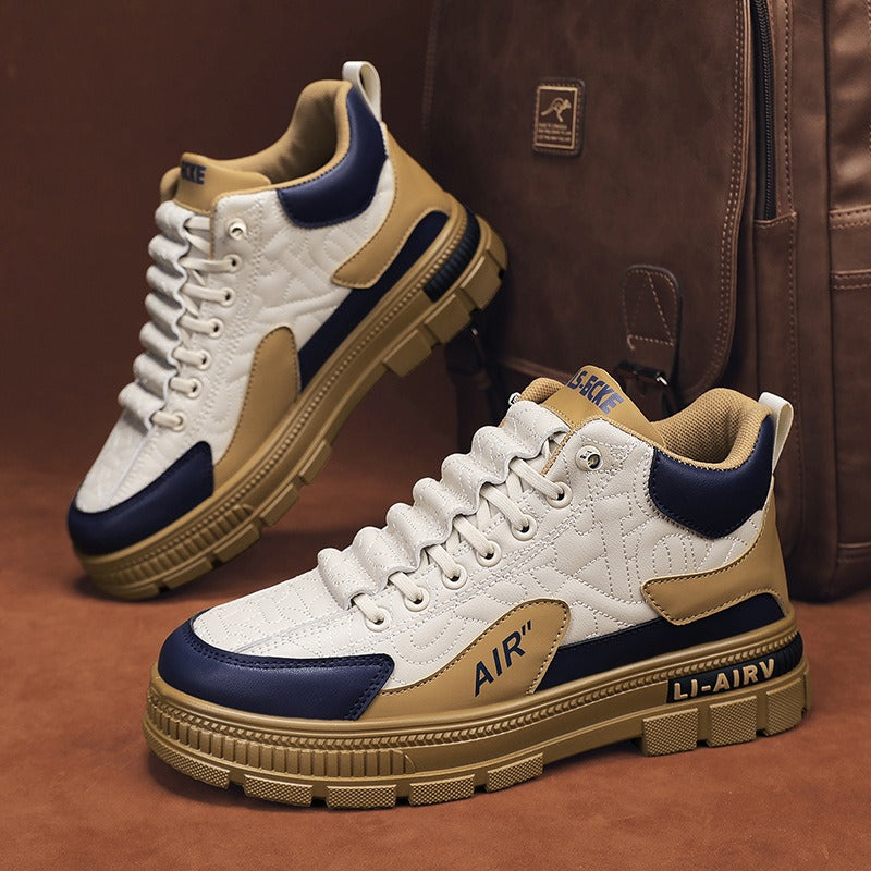 Chaussures de travail décontractées polyvalentes, sport à un pied, semelle épaisse, augmentation de la hauteur, petite marée blanche