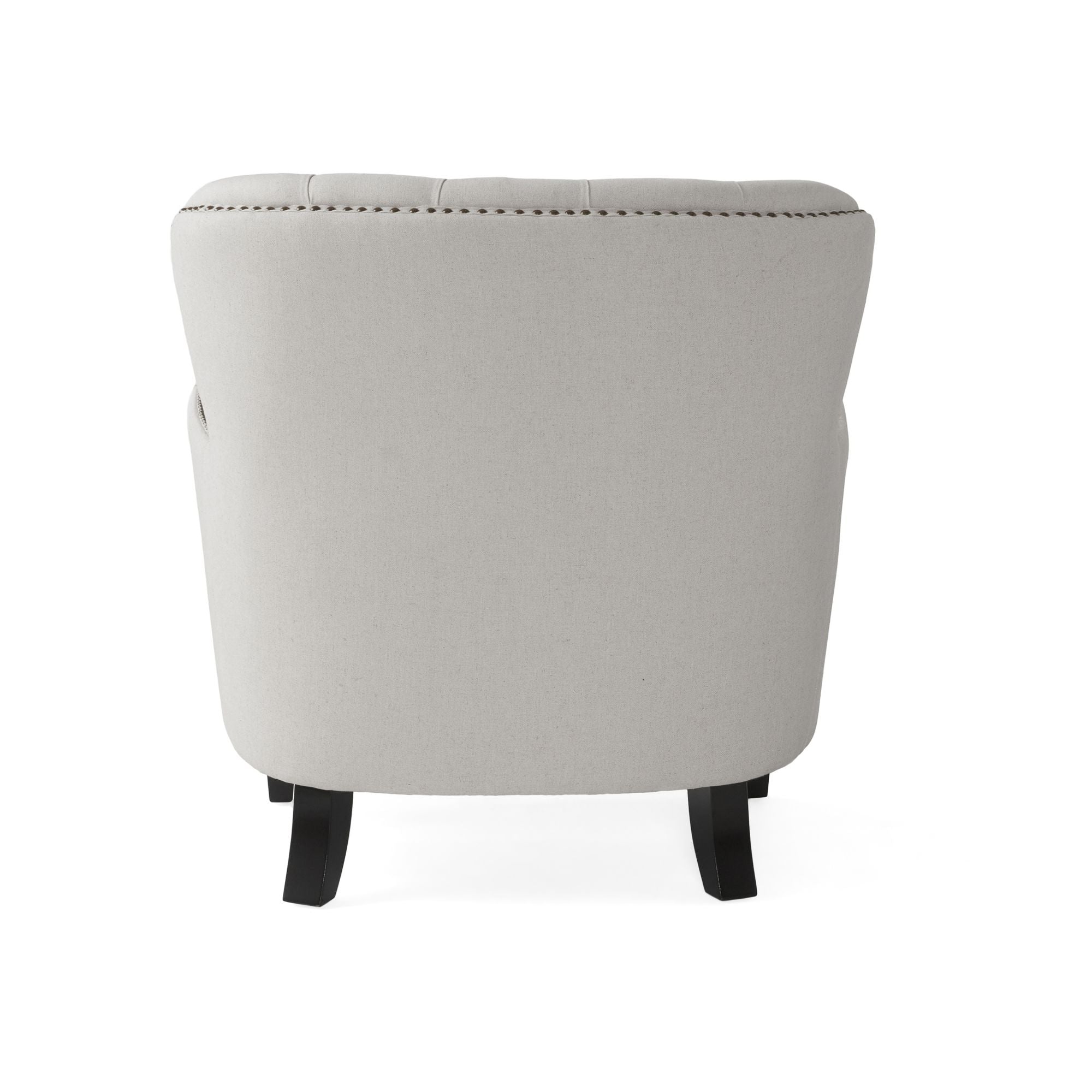 Ensemble de fauteuil club et ottoman en tissu gris clair moderne, fauteuil rembourré élégant, associé à un style ottoman