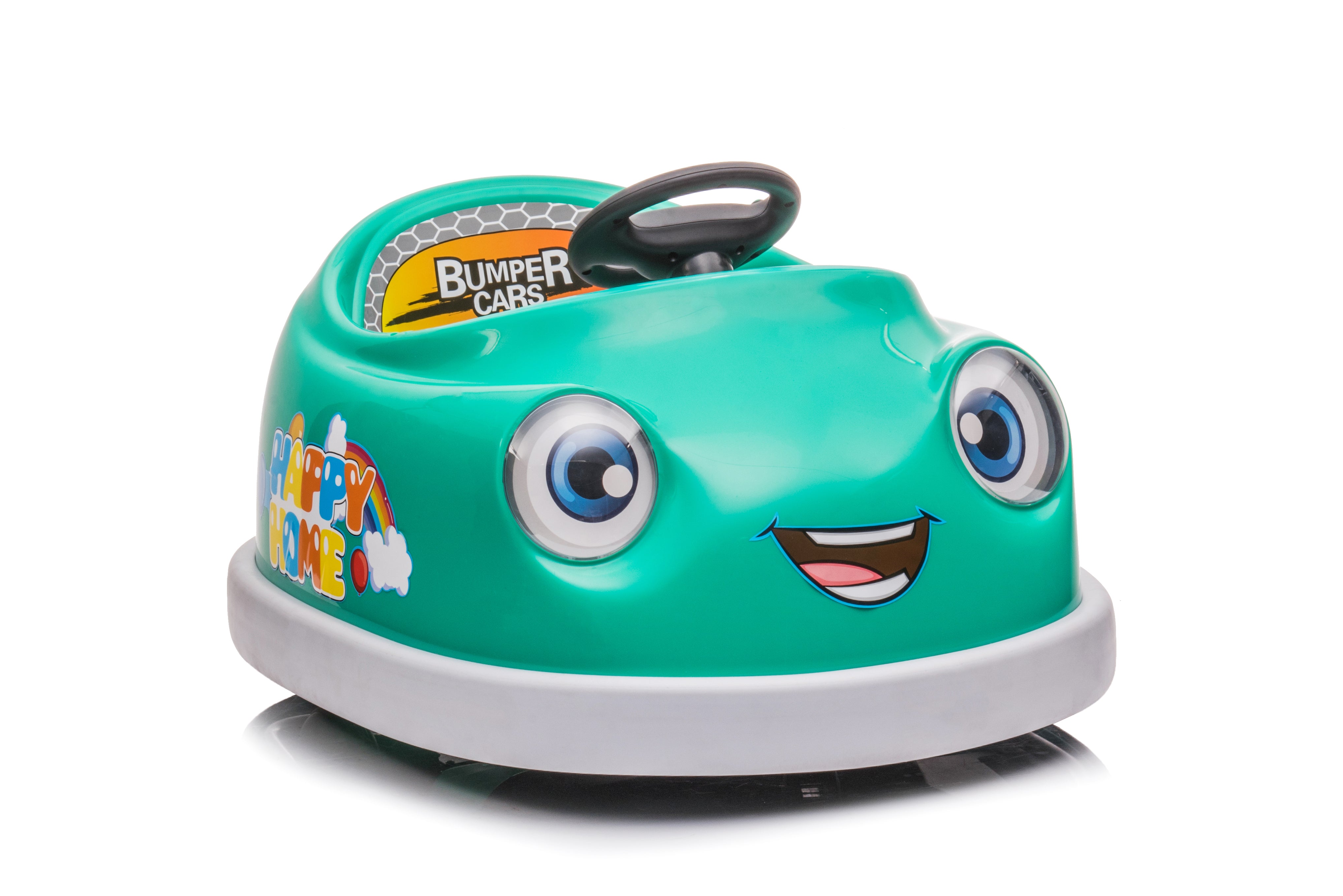 Auto-tamponneuse pour enfants, 12 V, double entraînement, voiture électrique pour enfants de 1 à 6 ans avec tige de poussée, assiette à dîner, musique, cheval à bascule