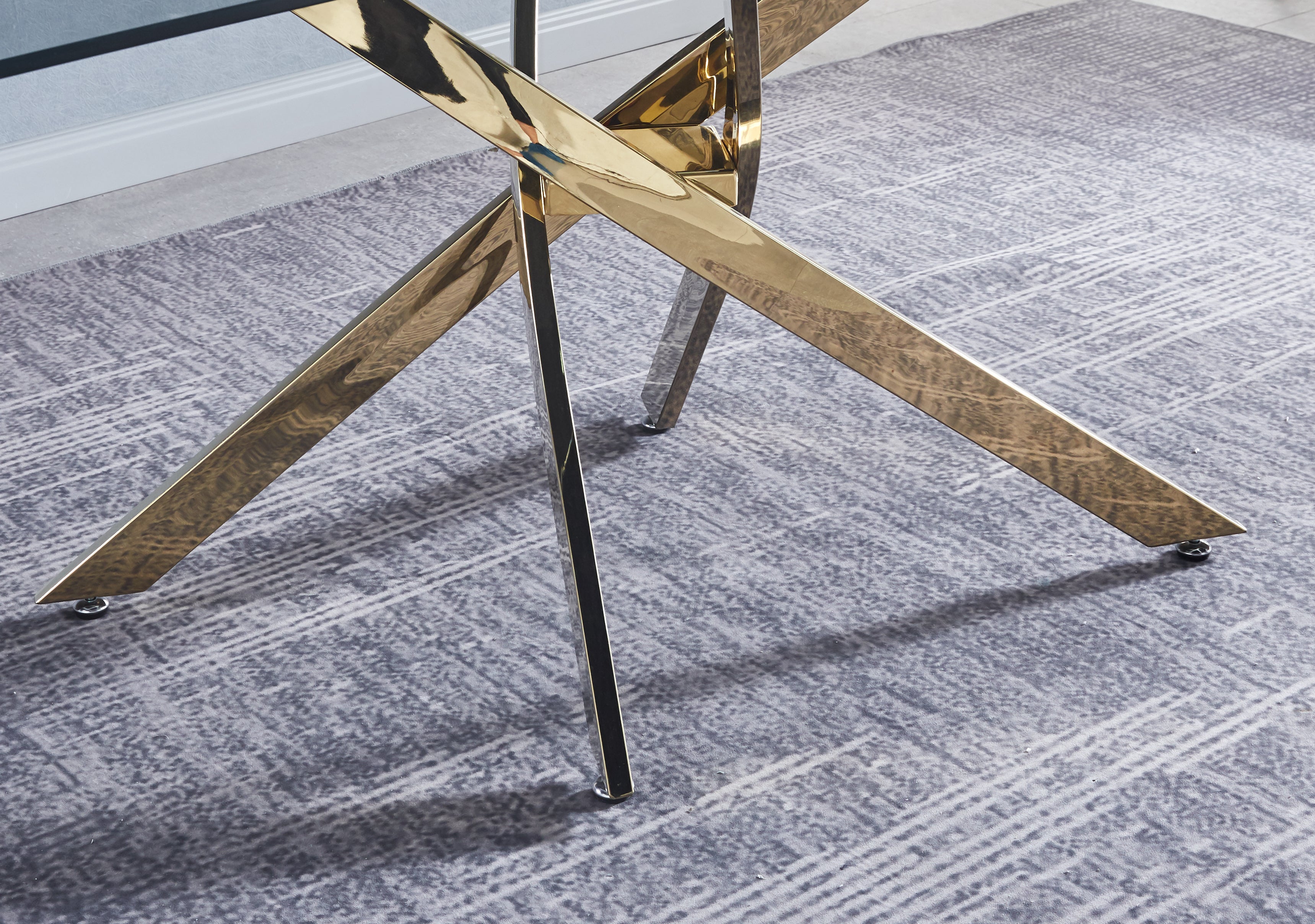 Table à manger rectangulaire en verre trempé, design intérieur moderne, pour 6 personnes